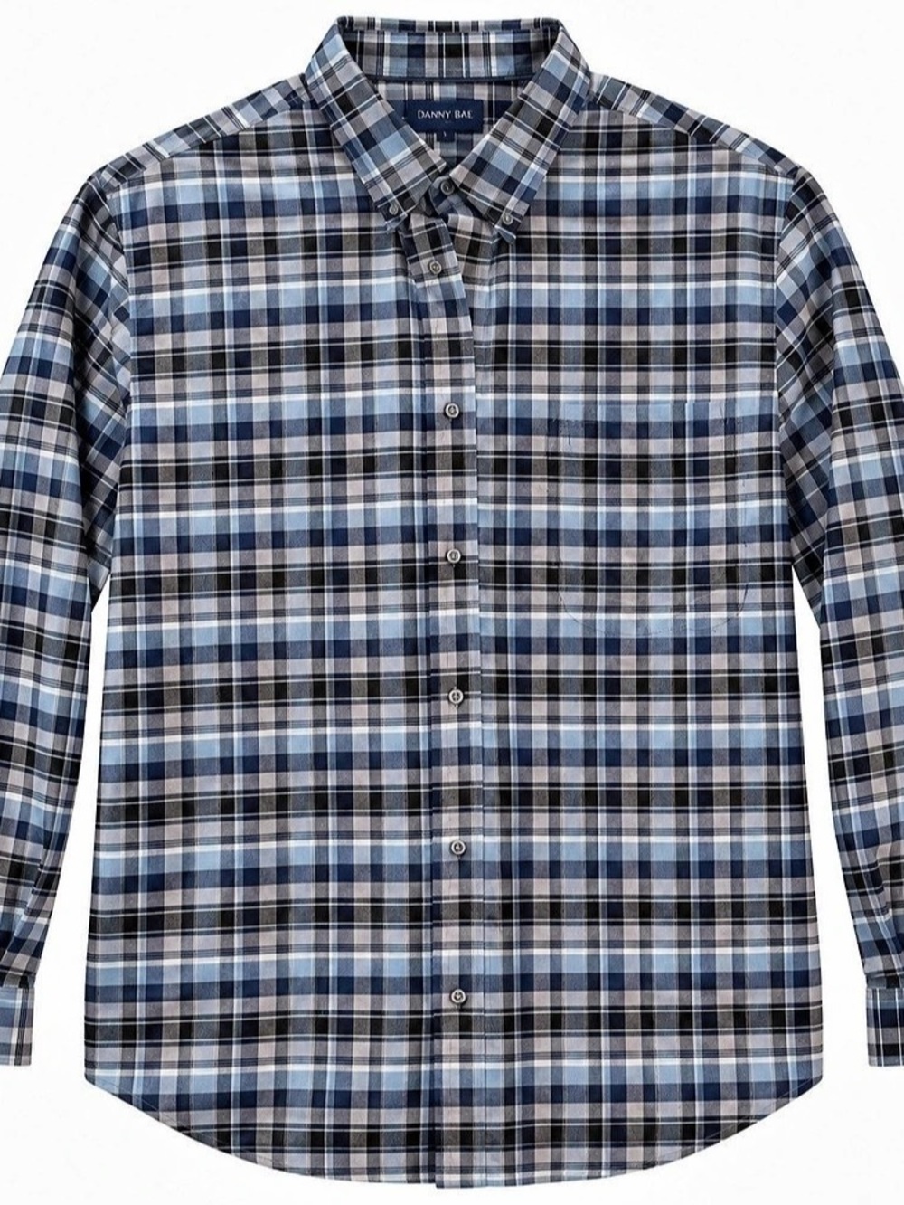 St. John's Bay Men's Plaid Button Down in Blue Size Large